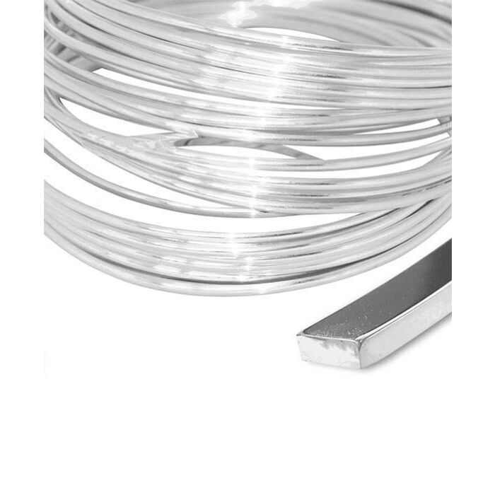 Silver Rectangular Wire 4.00 x 2.00 mm AgAIN Silver recycled from medical X-Ray film