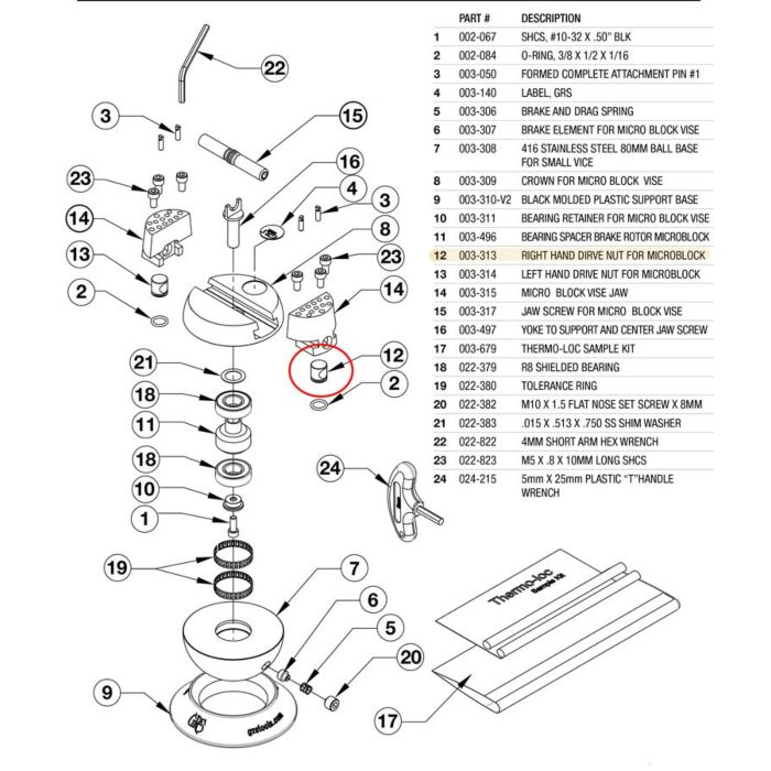 GRS JAW DRIVE NUT, RIGHT HAND