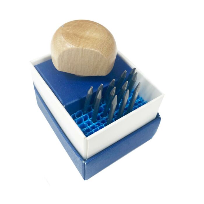 Jewellers Stone Setting Grainers & Beading Tool Set With Handle I Set of 12