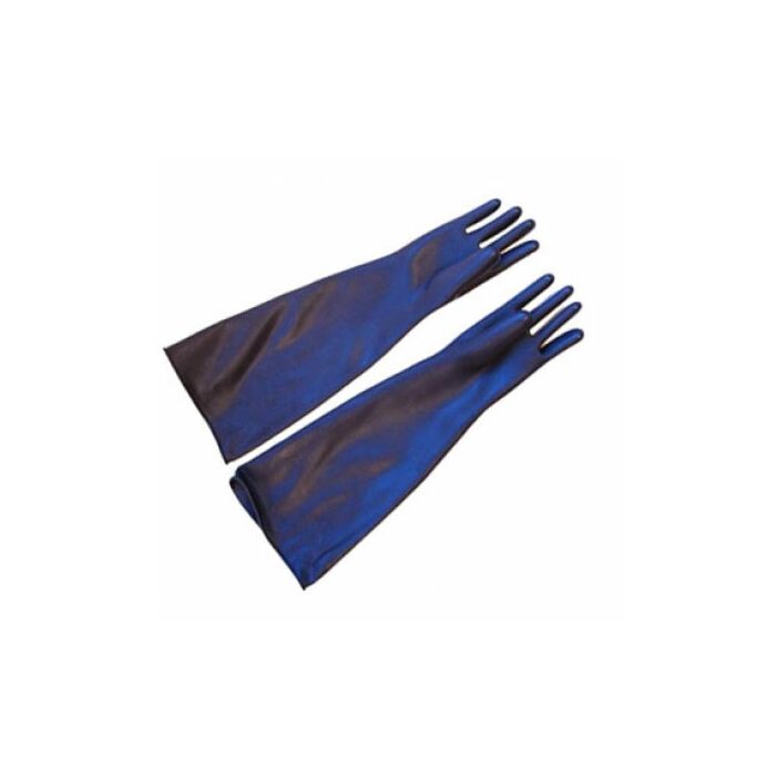 Black Rubber Gloves Gauntlets 10-24