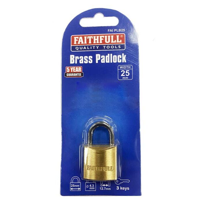 BRASS PADLOCK 25mm
