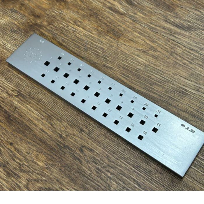 Drawplate, Square, 31 Holes, 6.00 to 3.00mm