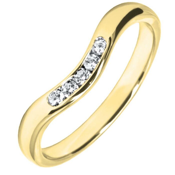 2.7mm Curved Shaped Wedding Ring - 0.13ct Diamond | W279