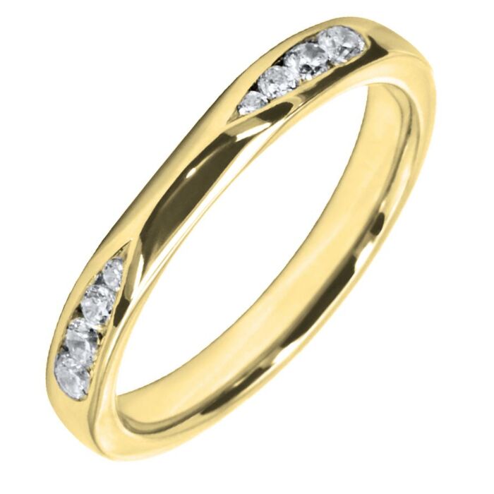 2.75mm Shaped Wedding Ring - 0.20ct Diamond | W555