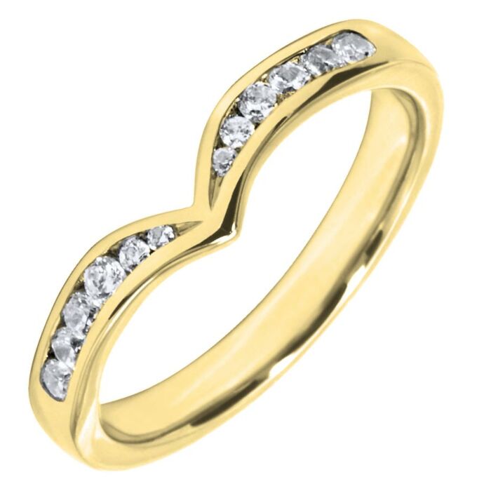 3mm Shaped Wedding Ring - 0.19ct Diamond | W557