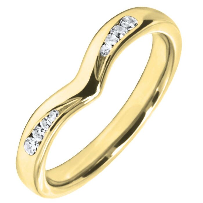 2.75mm Shaped Wedding Ring - 0.12ct Diamond | W559