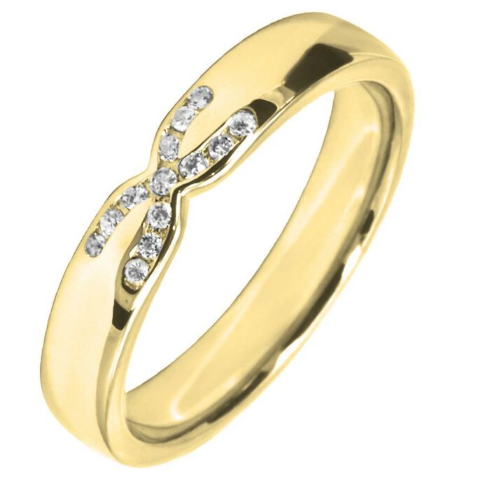 3.75mm Shaped Wedding Ring - 0.12ct Diamond | W583