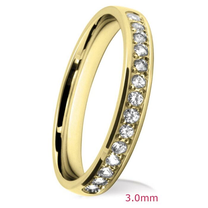 Grain Set Diamond Wedding Ring: 3.00mm Court Band Brilliant Cut Grain | 750B08 750B07 750B06
