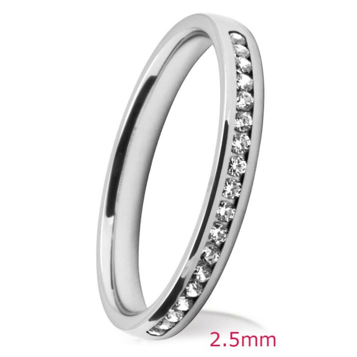Channel Set Diamond Wedding Ring: 2.5mm Court Brilliant Cut Channel | 758B03G 758B04G 758B05G