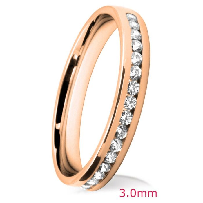 Channel Set Diamond Wedding Ring: 3.0mm Court Brilliant Cut Channel | 758B06G 758B07G 758B08G
