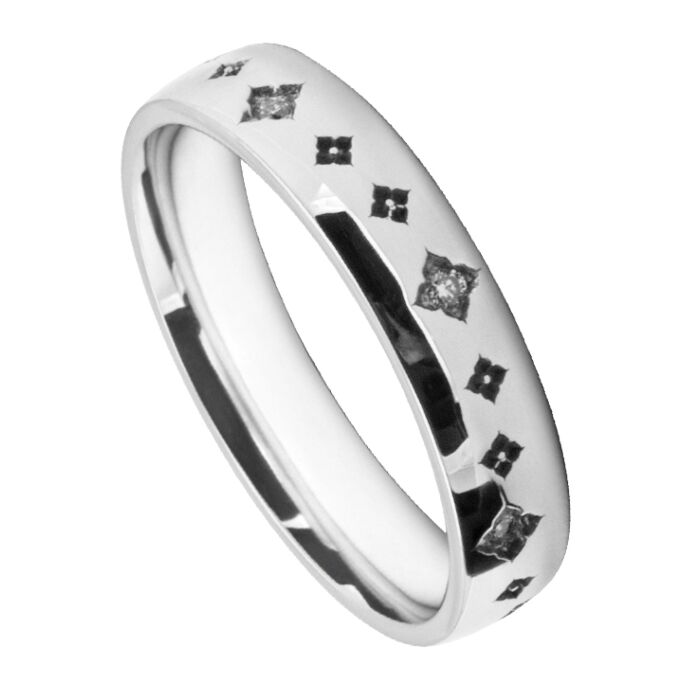 4mm Wedding Ring W7002 Pattern - Laser Engraving Wedding Ring