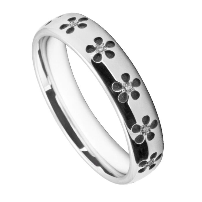 4mm Wedding Ring W7005 Pattern - Laser Engraving Wedding Ring