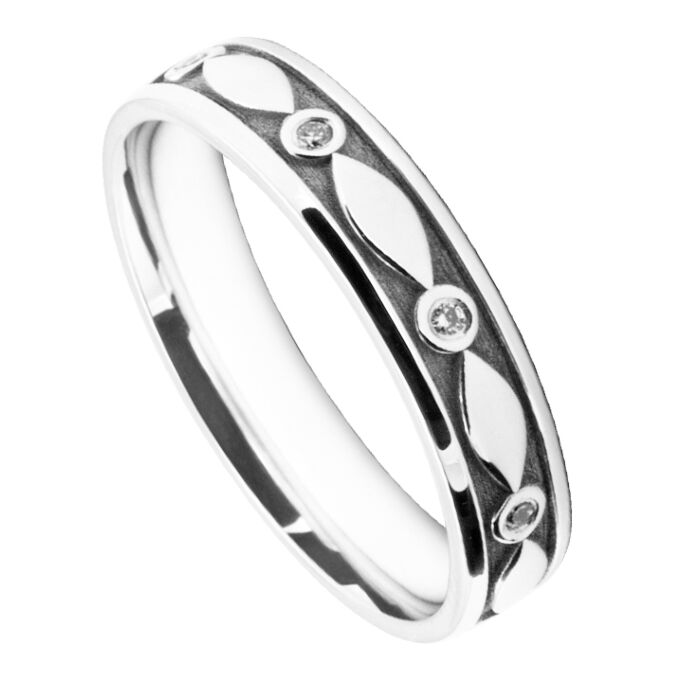 4mm Wedding Ring W7008 Pattern - Laser Engraving Wedding Ring