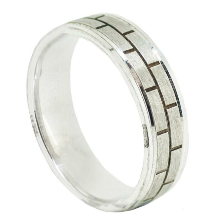 6mm Wedding Ring W7513 | Gents Pattern - Laser Engraving Wedding Ring