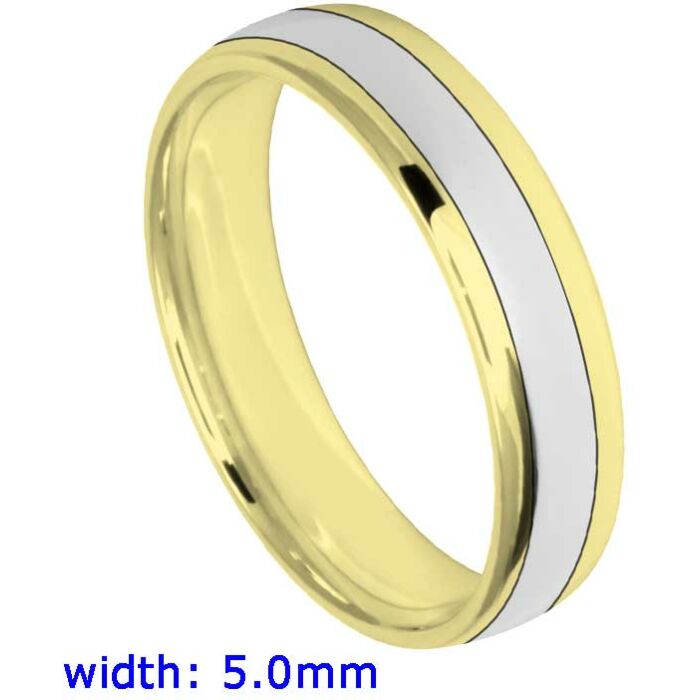 5mm Oval Court Medium Two Tone Plain Wedding Ring | C640B02G  5209 WCBM