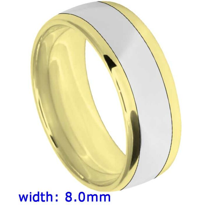8mm Oval Court Medium Two Tone Plain Wedding Ring | C640B05G  5210 WCBM