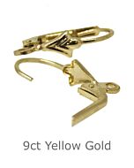 9CT YELLOW GOLD STANDARD LEVER ARM CONTINENTAL EARRING FITTINGS