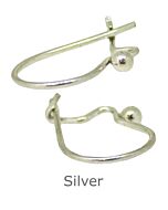 SILVER EARRING SAFETY HOOK WIRE 0.66MM WITh 2.00mm BEAD