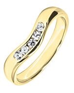 Wedding Ring with 0.19ct Diamond 4mm Shaped precious metal Ring | W261
