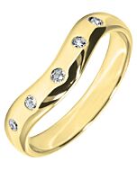 Wedding Ring with 0.10ct Diamond 3mm Curved Shaped precious metal ring