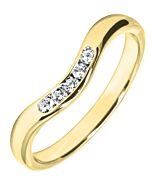 Wedding Ring with diamonds - 2.7mm Curved shaped precious metal ring, 0.13ct diamond stones