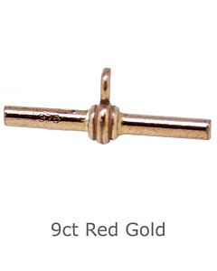 9ct red gold straight T bar fitting 28mm long