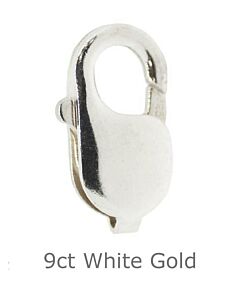9CT WHITE GOLD LOBSTER CLASP 8mm
