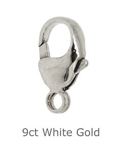 9ct White Gold Carabiners Catches 13mm