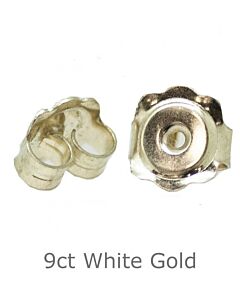 9ct white SMO gold large Earring back Scrolls
