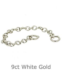 9ct White Gold Bracelet Safety Chain