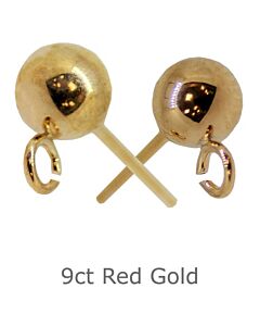 9CT RED GOLD FILLED 3mm BALL STUD EARRING WITH OPEN RING