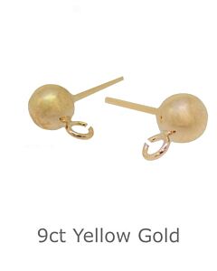 9ct Yellow Gold Ear Post, 4mm Bead and open Ring