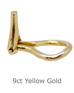 9ct YELLOW GOLD EAR FITTING OMEGA CLIP