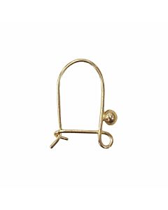 9ct YELLOW GOLD SAFETY EAR WIRE WITH BEAD