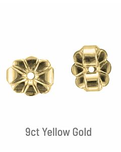 9ct YELLOW GOLD SCALLOPED EARRING SCROLLS