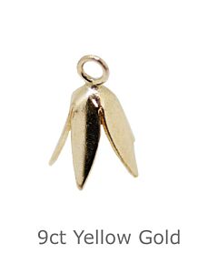 9CT YELLOW GOLD PENDANT FOXGLOVE CUP 9mm