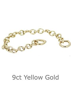 9ct Yellow Gold Bracelet safety chain 55mm