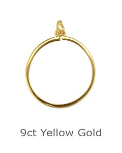 9ct Yellow gold Full Sovereign Highly polished Plain Pendant Mount