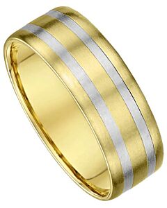 6mm Two Tone Gold Wedding Ring | 640A00