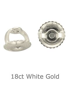 18ct WHITE GOLD THREADED EARRING SCROLLS