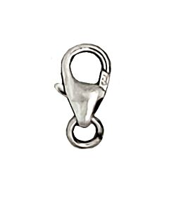 18ct White Gold 8mm Carabiner catch with jump ring