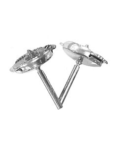18CT WHITE GOLD ALPHA EARRING BACK FITTINGS 8.3MM NOTCHED EDGE