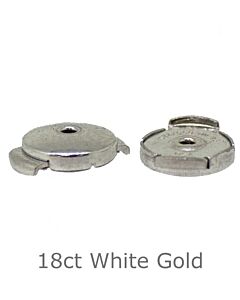 18ct White Gold Alpha Earring Backs only | WITHOUT POST