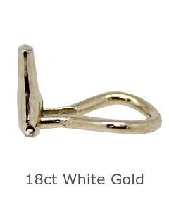 18ct WHITE GOLD EAR FITTING OMEGA CLIP