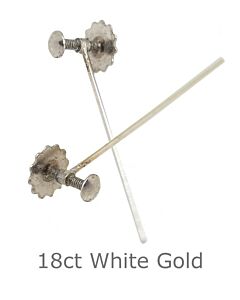 18ct white gold Earring 25mm Post with Screw