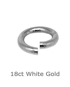 18ct White Gold open round jump ring 6mm