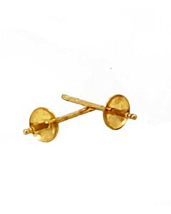 18ct yellow gold Earring Post with 4mm Cup and Peg