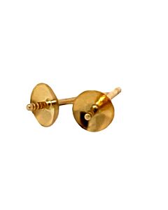 18ct yellow gold Earring Post with 5mm Cup and Peg