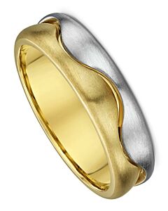 6mm Decorative Wedding Ring - Brushed with wave pattern | 321B00G