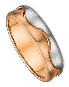 6mm Decorative Wedding Ring - Brushed with wave pattern | 321B00G